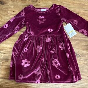 Jumping Beans Velvet Dress - Pink Floral